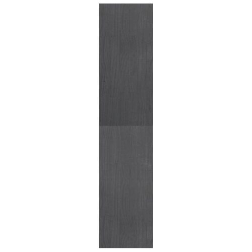 Библиотека/разделител за стая, сива, 40x30x135,5 см, бор масив