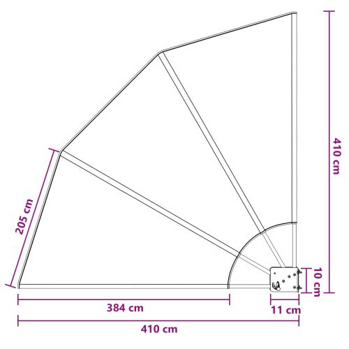 Прозорец за балкон 140 x 140 cm Полиестер Кафяво