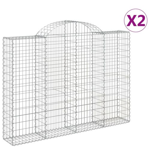 Габионни кошници арка 2 бр 200x30x140/160 см поцинковано желязо