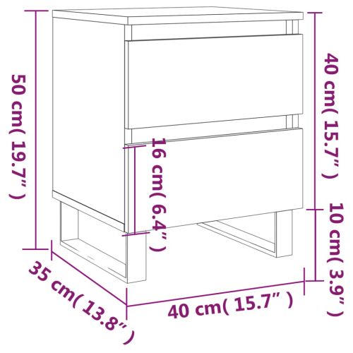 Нощно шкафче бетонно сиво 40x35x50 см инженерно дърво