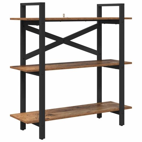 Рафт за книги 3 нива 100 x 33,5 x 102 см Инженерна дървесина