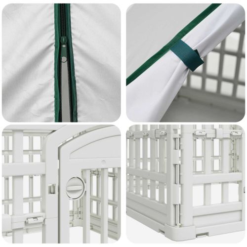 4 панелна клетка за кучета с покрив 88 x 88 x 112 см Пластмаса