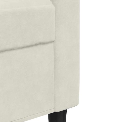 Мека мебел от 4 части с възглавници и болстери кремав кадифе