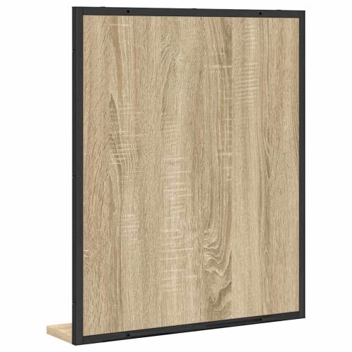 Огледало за баня с рафт със съхранение Черно 50 x 12 x 60 см
