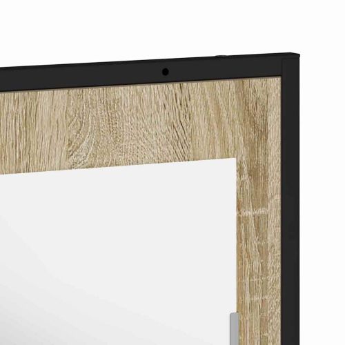 Огледало за баня с рафт със съхранение Черно 50 x 12 x 60 см