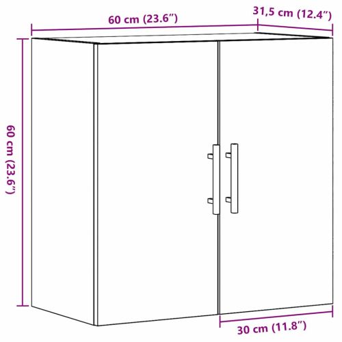 Стенен шкаф 60 x 31,5 x 60 см Инженерна дървесина Старо дърво