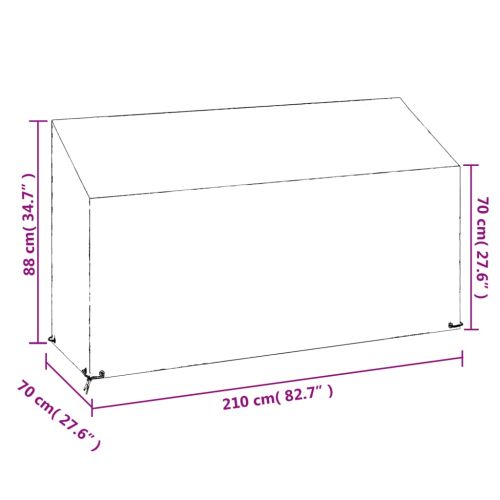 Калъф за градинска пейка 2бр 12 капси 210x70x70/88см полиетилен
