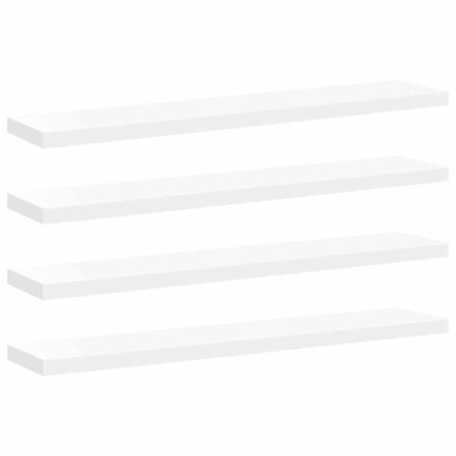 Окачени стенни рафтове, 4 бр, бели, 120x23,5x3,8 см, МДФ