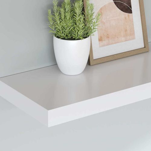Окачени стенни рафтове, 4 бр, бели, 120x23,5x3,8 см, МДФ