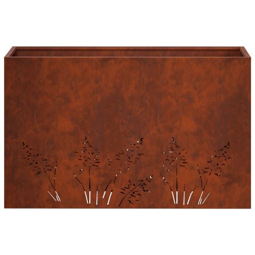 Градинска саксия 2 бр. Ръждясало 80 x 20 x 49 см
