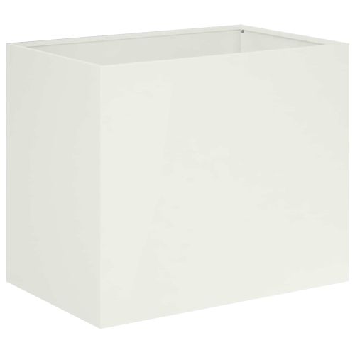 Градинска саксия Бяло 60 x 40 x 50 cm Студено валцована стомана