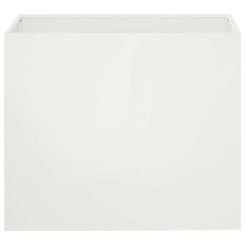 Градинска саксия Бяло 60 x 40 x 50 cm Студено валцована стомана