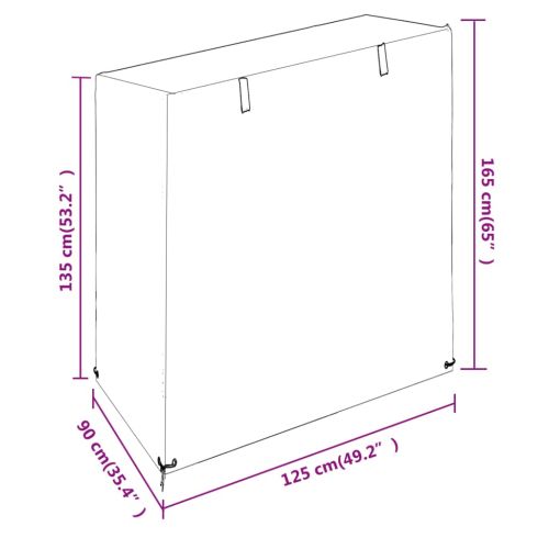 Калъфи за пейки люлки 2 бр 8 капси 125x90x135/165 см полиетилен