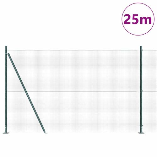 Заварена мрежа от тел с бетонен основание 25 x 1,5 m Зелено
