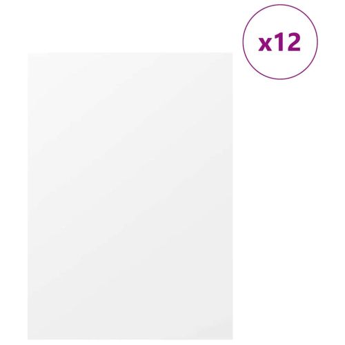 Декор панели 12 бр. Бяло 30 x 42 x 0,27 см Инженерна дървесина