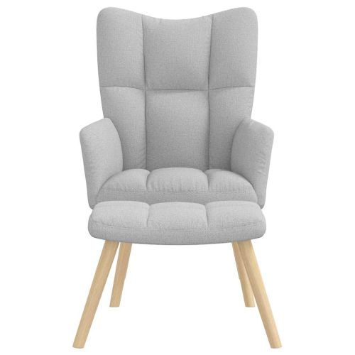 Релаксиращ стол с табуретка за крака Cloud Grey Fabric