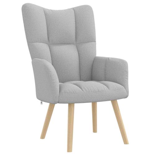 Релаксиращ стол с табуретка за крака Cloud Grey Fabric