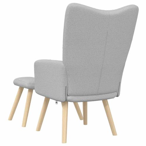 Релаксиращ стол с табуретка за крака Cloud Grey Fabric