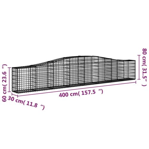 Габионни кошници арка 10 бр 400x30x60/80 см поцинковано желязо
