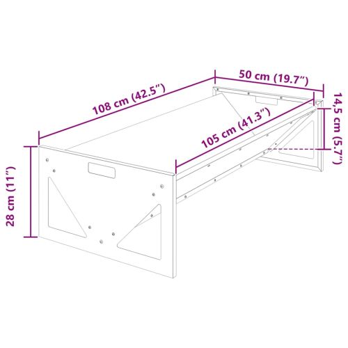 Тръба за хранене на добитък Черно 108 x 50 x 28 см 10 kg