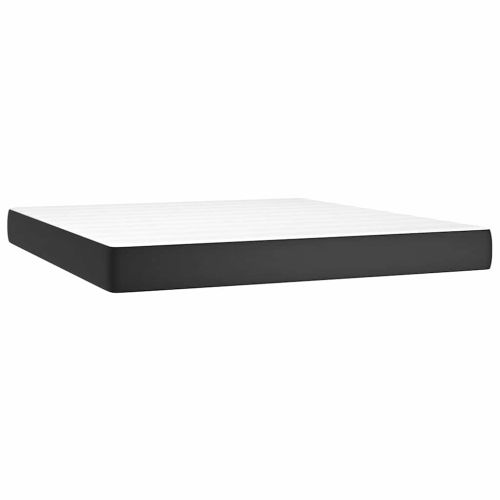 Матрак с покет пружини средна твърдост черен 160x200x20 см изкуствена кожа