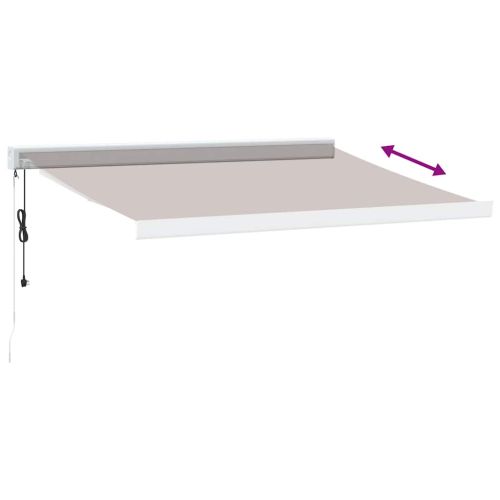 Прибираща се тента Кафяво 350 x 250 cm Текстил и Метал