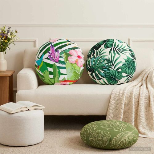 Калъфка за възглавница 6 pcs HEERLEN Дизайн с листа Ø 50 cm
