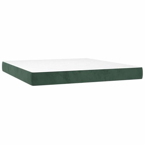 Матрак за легло с покет пружини средна твърдост тъмнозелен 160x200x20 см кадифе