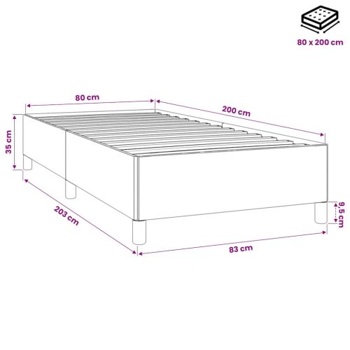Pамка за легло черна 80x200 см , кадифе