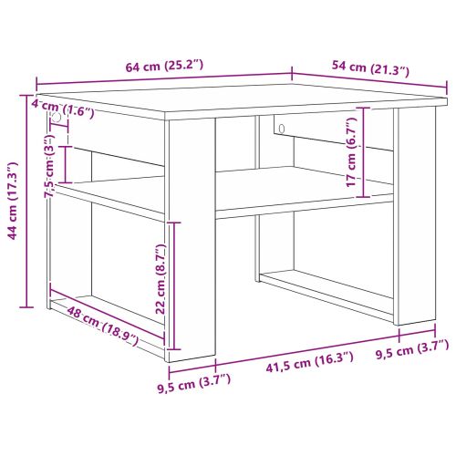 Масичка за кафе Сонома дъб 64 x 54 x 44 см Инженерна дървесина