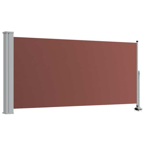 Прибираща се дворна странична тента, 120x300 см, кафява