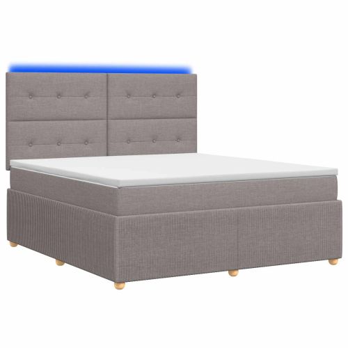 LED легло с матрак с LED ленти Таупе 140 x 190 cm Текстил