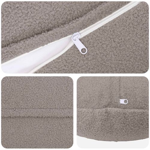 Калъфка за възглавница 2 pcs HEERLEN Светлосиво Ø 40 cm Букле