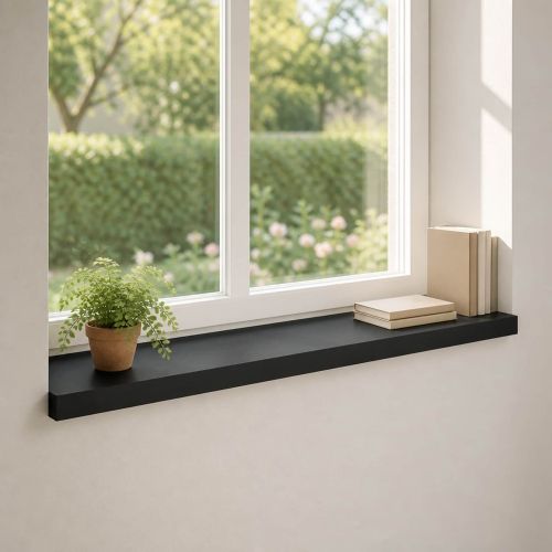 Парапети за прозорци 2 бр. Черно 90 x 30 x 2 cm Солидно бук