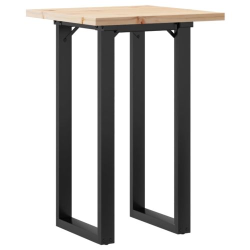 Трапезна маса О-образна рамка 50x50x75,5 см бор масив и стомана