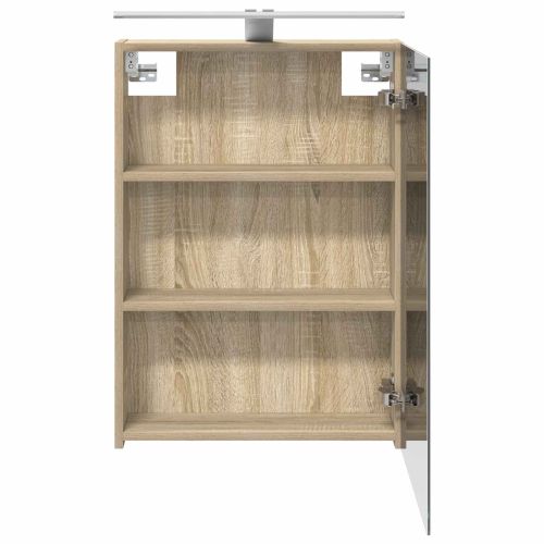 Шкаф с огледало за баня Сонома дъб 50 x 14,5 x 70 см