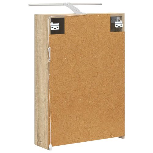 Шкаф с огледало за баня Сонома дъб 50 x 14,5 x 70 см