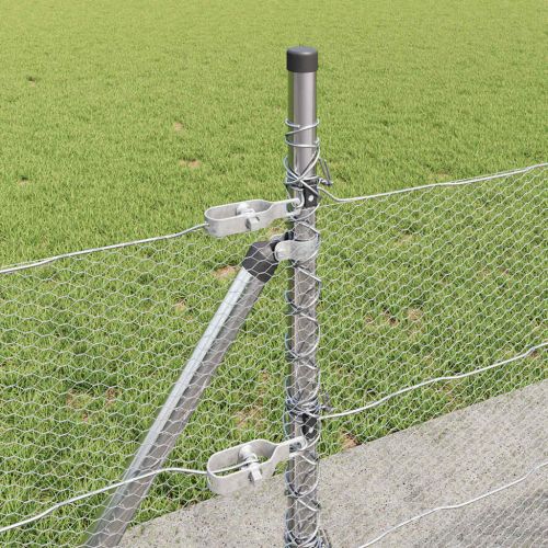 Шестоъгълна ограда с бетонна основа 50 x 0,6 м Сребристо Мрежа