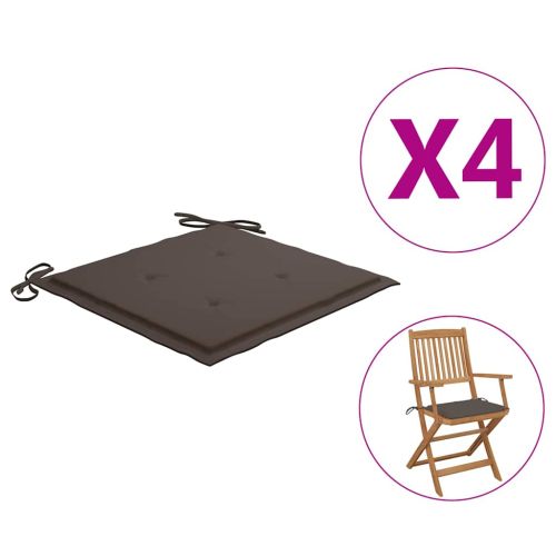 Възглавници за столове 4 бр таупе 40x40x3 см Оксфорд плат