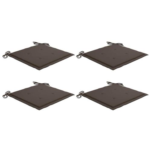 Възглавници за столове 4 бр таупе 40x40x3 см Оксфорд плат