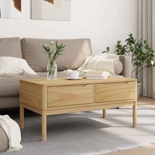 Кафе маса FLORO, восъчнокафява,99x55,5x45см, борово дърво масив