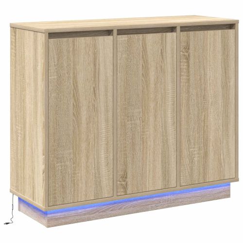 LED конзолна маса Сонома дъб 90 х 32 х 75 см
