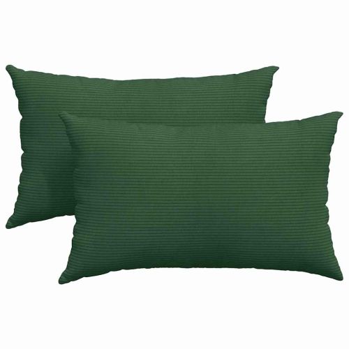 Диван възглавници 2 pcs Тъмен зелен 50 x 30 cm Кордюрова тъкан