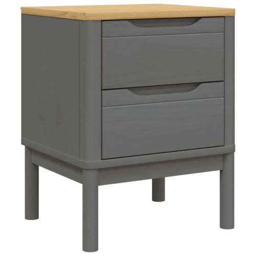 Нощно шкафче FLORO, сиво, 45x39x57 см, борово дърво масив