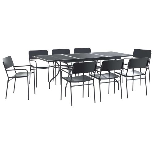 Комплект за хранене в градината 9 бр. Антрацит Стомана