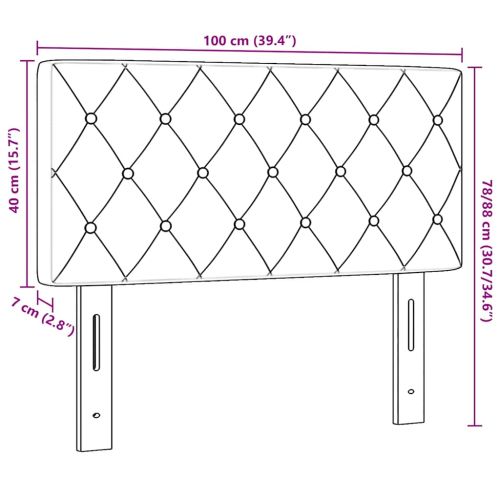 LED глава с LED ленти с таблото Черен 100 cm Кадифе