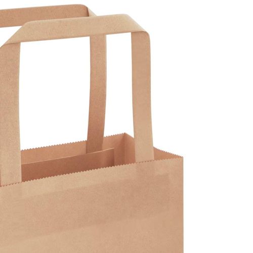 Хартиени торбички 250 бр с дръжки кафяви 32x22x28 см