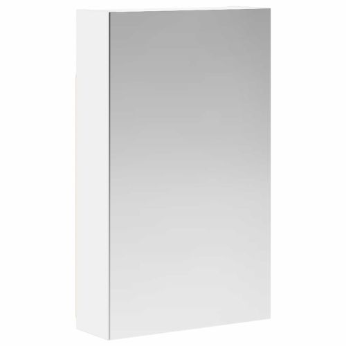 Шкаф с огледало за баня Бяло 30 x 10,5 x 50 см