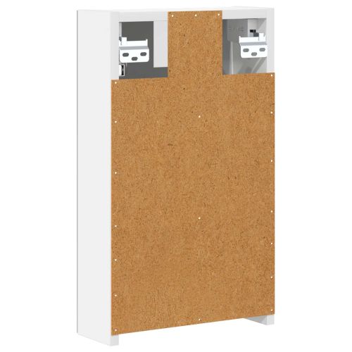 Шкаф с огледало за баня Бяло 30 x 10,5 x 50 см