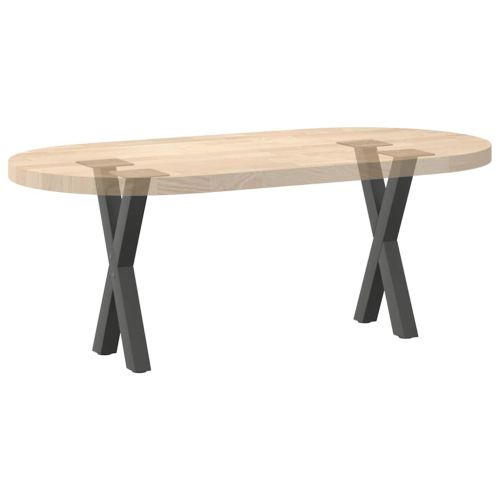 Крака за масичка за кафе, X-образни, 2 бр., антрацит, 38 x (42-43) см, стомана